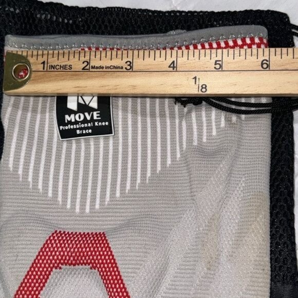 Move Professional Knee Brace With Mesh Carry Bag Large Grey & Red Design - Picture 7 of 7